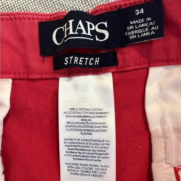 Men's Chaps Red Shorts, size 34, NWOT, preppy, casual, summer, golf - Picture 5 of 9